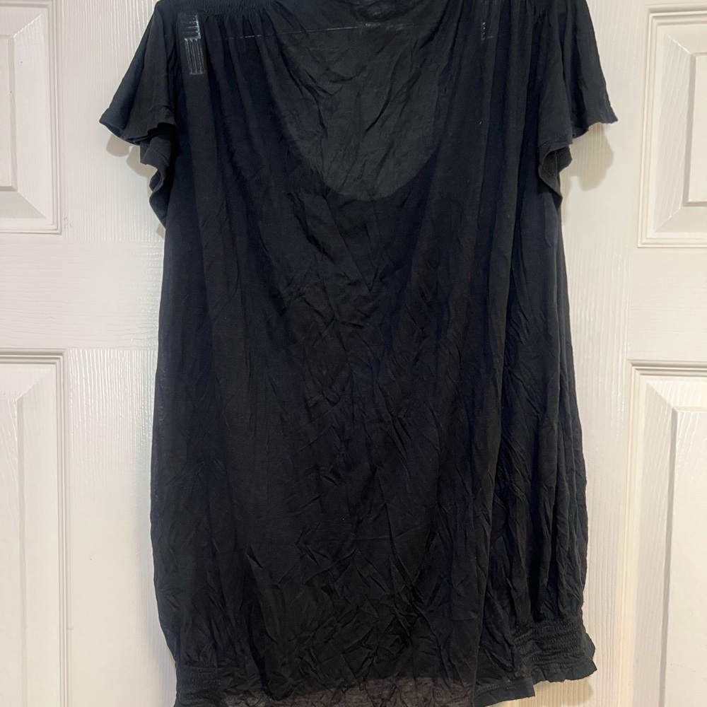VNTG John Galliano Skull Embroidered Black Smocked Bottom Grunge goth Top ZS M - Picture 6 of 12